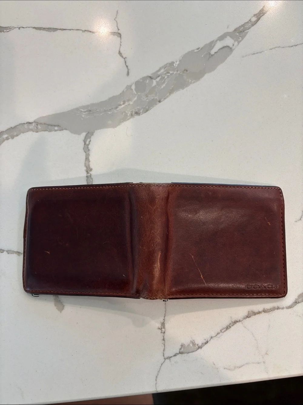 Coach Men’s Money Clip Wallet - Dark Brown Leather